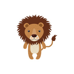Cute cartoon lion illustration with a majestic mane and friendly expression