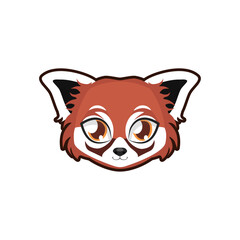 Cute Red Panda Face Illustration Adorable and Animated Animal Design for Children's Content