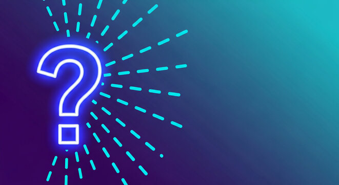 Image shows a radiant question mark, with light emanating outward. Representative of curiosity, uncertainty, inquiry, and the pursuit of knowledge