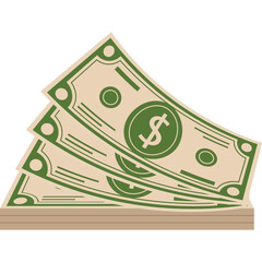 Stack Of Dollar Bills With A Dollar Sign Illustration Money Finance Business Wealth Concept On Transparent Background