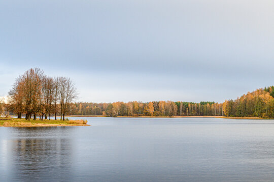View across Lake Galve in Vilnius, Lithuania.