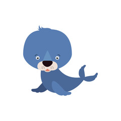 Adorable Cartoon Seal Pup Character Illustration for Children's Books