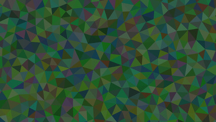 A captivating mosaic of verdant hues, where emerald, olive, and forest green dance in a symphony of triangular tessellations