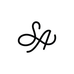 Elegant SA Cursive Monogram Logo