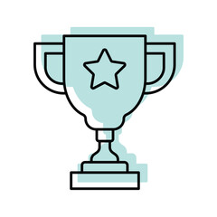 Sports Trophy color shadow thinline icon , vector, pixel perfect, illustrator file 
