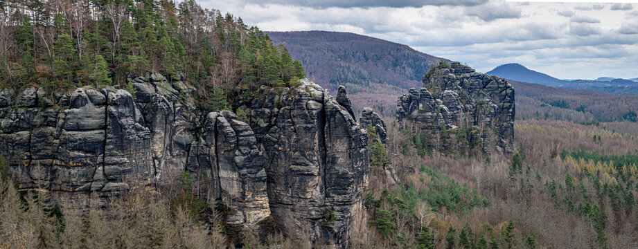 Rauschenstein in Bad Schandau, the landscape of the Elbe mountains in Germany
