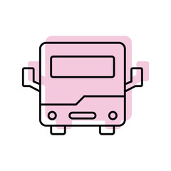 University Bus color shadow thinline icon , vector, pixel perfect, illustrator file 
