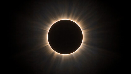 Eclipse with brilliant corona as the moon obscures the sun