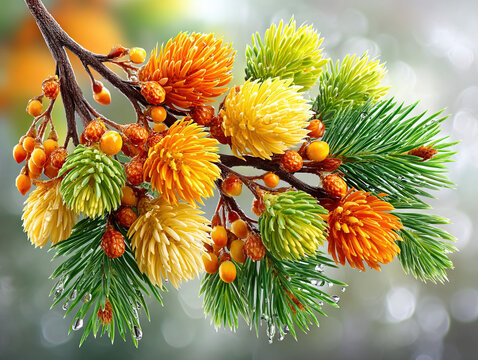 Christmas pine branch isolated on white - Powered by Adobe