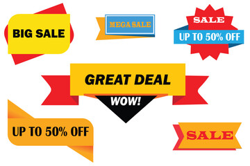 Promotional Discount Badges and Big Sale Stickers