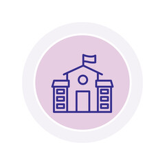 Academic Building color circle icon , vector, pixel perfect, illustrator file 
