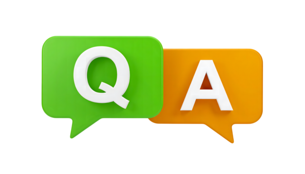 Q and A Letters in Speech Bubbles Icon (Transparent)