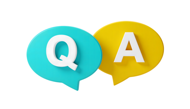 Q and A Letters in Speech Bubbles Icon (Transparent)