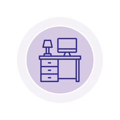 Desk Table color circle icon , vector, pixel perfect, illustrator file 

