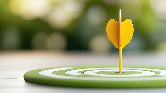 Dynamic representation of business success with a green arrow, bar graph, and target nestled in a thriving stock market backdrop - Powered by Adobe