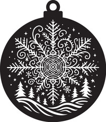 Ultra-Complex Snowflake Nebula Christmas Ornament ? Papercut Silhouette Design.eps