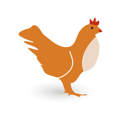 Chicken Silhouette Minimalist Vector Illustration with Clean Lines and a Warm Color Palette