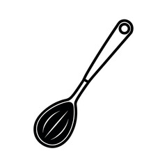 Cooking Spoon Line Art Vector Illustration