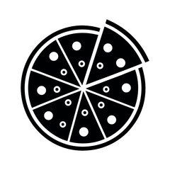 Whole Pizza Line Art Vector Illustration
