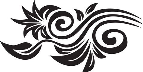 Elegant Floral Swirl Vector Design Element | Decorative Black and White Ornament for Invitations, Logos and Tattoo Art