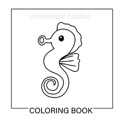 coral and fish, dolpin animal coloring book