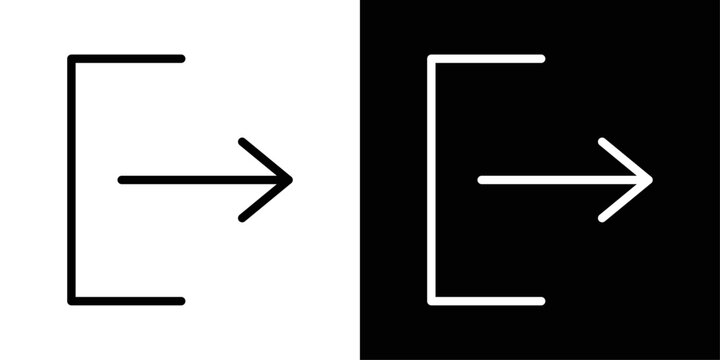 Logout icon in black and white stroke on background, ideal for app menus, account settings, and user dashboard actions.