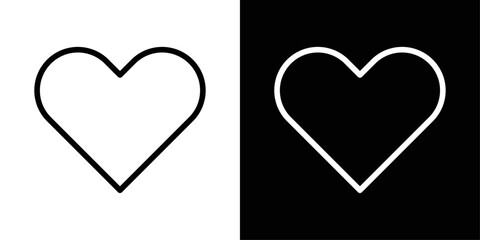 Heart icon in black and white stroke on background, perfect for likes, favorites, wellness apps, and social media interfaces.