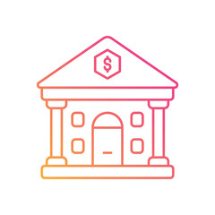 Modern Bank Building vector icon