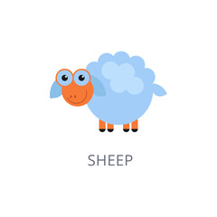 Cute Sheep Illustration Cartoonish Render of a Friendly Sheep with Big Eyes and Simple Design