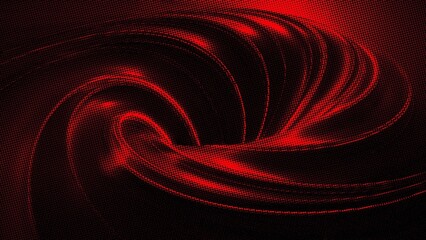 Abstract digital swirl background with vibrant dark red lines and dynamic movement on a textured halftone black surface