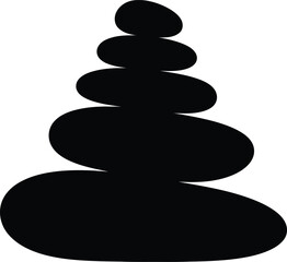 Zen stacked smooth stones serenity balance harmony meditation calm relaxation abstract silhouette vector