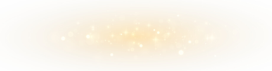 Golden bright confetti and starry fantasy glow with magical stardust sparkle celebration light abstract background.
