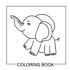coloring book elephant for press school. 