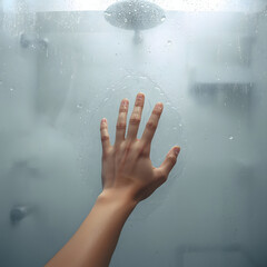 Hand Wiping Fogged Glass