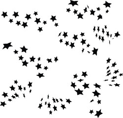 Vector art of collection of star trails isolated on for graphic design