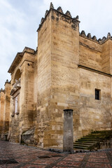 Exterior walls of the cathedral Mezquita-Catedral de Cordoba (Mosque-Cathedral of Cordoba) with carved windows and doors from the Moorish period