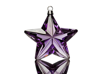 Purple crystal star ornament celebrating new year holidays