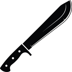 Sharp machete blade tool jungle clearing agriculture work cutting garden equipment outline vector