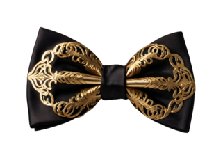 Black and gold bow tie for celebration and new year