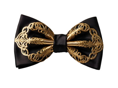 Black and gold bow tie for celebration and new year - Powered by Adobe