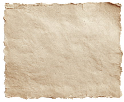 Aged, off-white paper sheet with uneven edges
