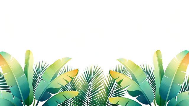 Tropical leaf decoration forming a clean lower-third border