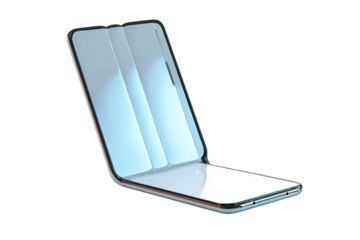 portable folding touch screen smartphones isolated on transparent background