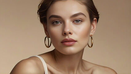 Minimalist Clean Beauty Shot, Focus on Dewy Skin