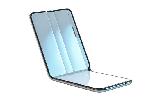 portable folding touch screen smartphones isolated on transparent background
