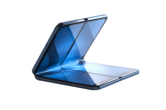 next-gen foldable smartphones isolated on transparent background