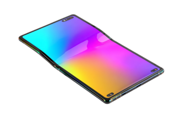 sleek dual screen foldable smartphones isolated on transparent background