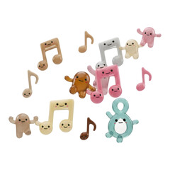Dancing Musical Notes Characters Having A Fun Celebration