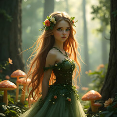 little maid in the fly agaric woods