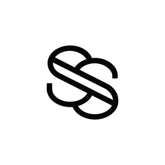 Abstract Intertwined Double S Monogram Logo